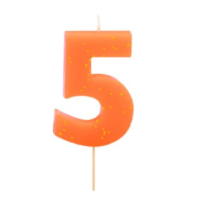 Vela 5 Laranja Flúor
